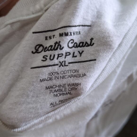 Death Coast Crop Top Shirt Womens XL White Cropped Retro Y2K Skater Y2K - Picture 5 of 7